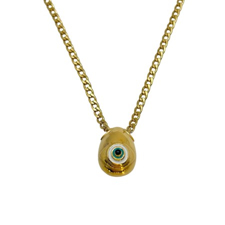necklace steel gold chain and gold egg3